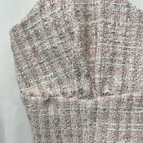 Zara Tweed Pink Crop Top Size Large NWT - Picture 2 of 6